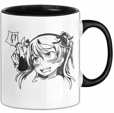 Produktbild von Anime Manga Mädchen Tasse Geschenk Lustige Geschenkidee (Schwarz)