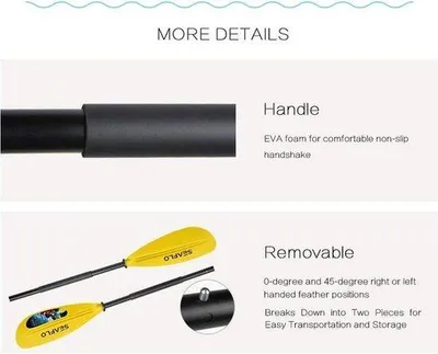 Immagine prodotto di Remo doppio leggero per canoa e kayak - LIGHTEU - Pala del remo - Sport acquatici - Escursione in canoa