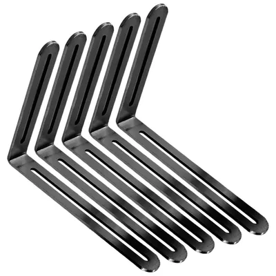 Produktbild von Einstellbare Winkelhalterungen 5 Stück Edelstahl L-förmig 90 Grad 160x120x24mm Schwarz