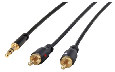 Produktbild von 3,5mm Mini-St. -  2x Cinchstecker Rund sw, 1,5m