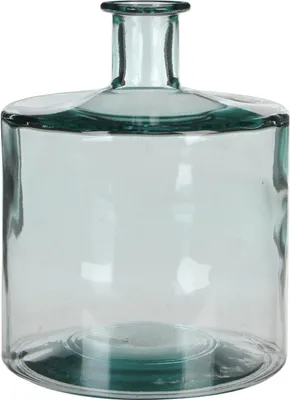 Produktbild von Mica Decorations Guan Glasflasche - H26 x Ø21 cm - Recyceltes Glas - Transparent