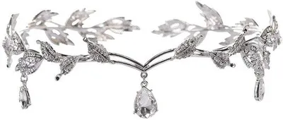 Zdjęcie produktu dla Tiara złota/srebrna - Kryształowa opaska na głowę - Nakrycie głowy na wesele - Dla druhen - Na urodziny - Elegancki design