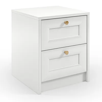 Produktbild von AX LIVING Nachttisch weiß Raiane SN – moderne Nachttisch Kommode 40 cm breit