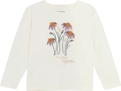 Produktbild von Minymo MIT-Shirt Kinder Mädchen Longsleeve Langarmshirt Sweater mit Print Baumwollmischung leicht elastisch Regular fit