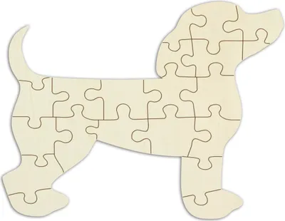 Produktbild von Personalisierbares Blanko-Holzpuzzle „Hund“ zum selbst gestalten – 21 Teile, ca. 29 x 22 cm, leeres Puzzle aus Schichtholz, inkl. Puzzlevorlage