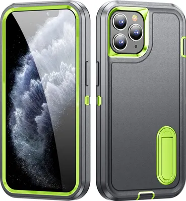 Immagine prodotto di Custodia per iPhone 11 Pro ibrida a tre strati robusta antiurto con supporto Grigio