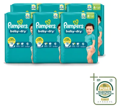 Productafbeelding van 6 x Pampers Baby-Dry luiers, maat 6 - voordeelverpakking - 6 stuks