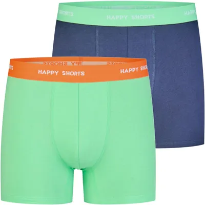 Produktbild von Happy Shorts Herren Boxer Jersey 2-Pack navy-green - Größe M