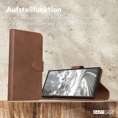 Produktbild von EAZY CASE Business Hülle für Samsung Galaxy S24 Ultra klappbar, Premium Kunstleder Handyhülle mit Kartenfach