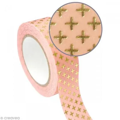 Produktbild von Abdeckband rosa 1,5 cm x 10 m - Goldenes Kreuz