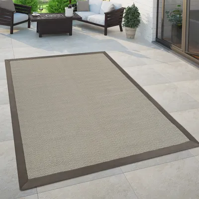 Produktbild von In- & Outdoor Teppich Balkon Küchenteppich Sisal Optik Einfarbig Beige Braun Grösse 120x170 cm