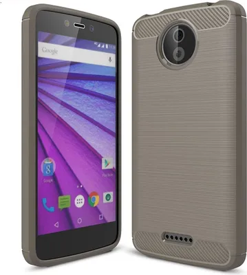 Produktbild von Motorola Moto C TPU Case Carbon Fiber Optik Brushed Schutz Hülle Grau