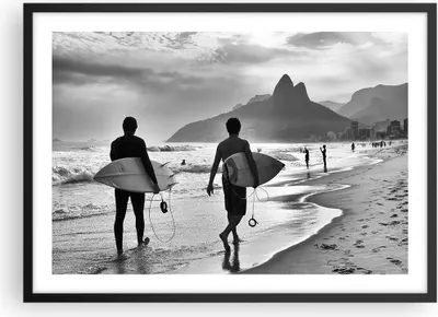 Produktbild von Gerahmtes Poster - Schwarzer Rahmen - Meer Welle Surfen - 70x50 cm - Wand Bild - Wanddeko - Wandbilder - Kunstposter - Wandposter - Bilderrahmen - Bilder - Kunstdruck - Wandbild - P2BAA70x50-3745