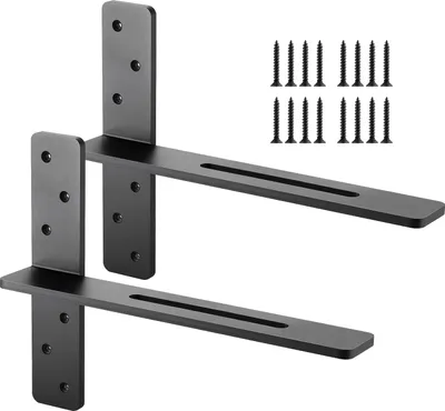 Obrázok produktu pre VEVOR držiak na police, 2 ks, nosnosť 90 kg, ťažký držiak na police 406,4x73,5x304,8 mm, oceľový držiak na police, plávajúce kovanie držiaka na pracovné dosky so skrutkami