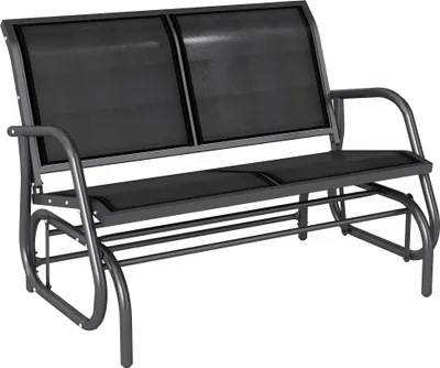 Image de Balançoire de jardin 2 places - Banc à bascule - Structure métallique - Sans coussins - À monter soi-même - 120 × 70 × 85 cm