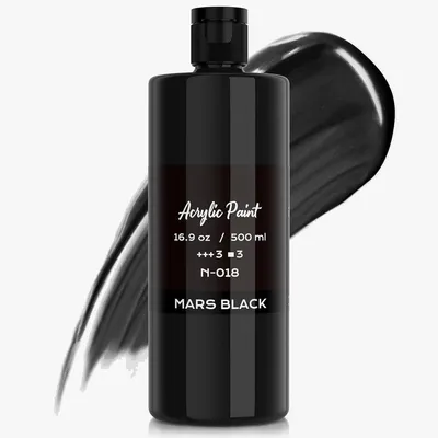 Produktbild von PromoHome® Schwarze Acrylfarbe 500 ml – Reichhaltige Pigmente, Cremig, Schnell trocknend, Ungiftig, Geeignet für Leinwand, Holz, Keramik