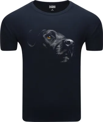 Produktbild von Diarbo Herren T-Shirt mit Tierliebhaber Druck Labradorkopf Dunkelblau Gr.S