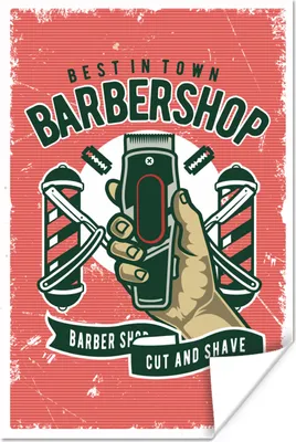 Produktbild von MuchoWow® Poster Mancave - Rasierer - Retro - Hand 60x90 cm - Wanddekoration