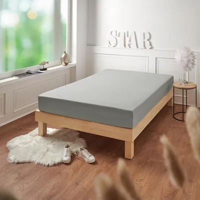 Produktbild von Traumschlaf Premium Interlock Jersey Spannbettlaken 140x200 - 160x200 cm grau