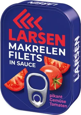 Produktbild von LARSEN Makrelenfilets in Tomaten-Sauce 110g