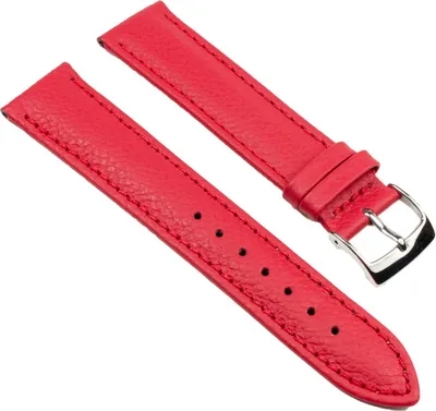 Produktbild von Eulit Fancy Fashion Uhrenarmband Rindsleder genarbt rembordiert rot, Stegbreite:20mm