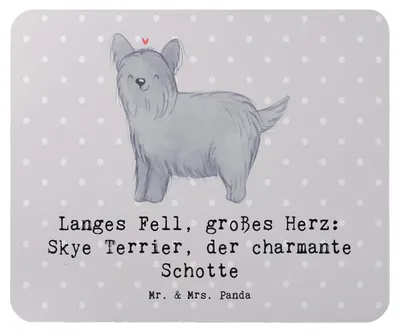 Produktbild von Mr. & Mrs. Panda Mousepad Skye Terrier - Grau Pastell - Geschenk, treu, Hunde, pc, Hunderasse, langer Hund, Mauspad, Hunderassen Vielfalt, Mouse Pad, Hundeliebhaber
