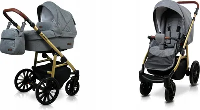 Produktbild von BabyLux® Aspero | 2in1 Kinderwagen Set | Grey Flex | Kombikinderwagen | Kinderwagenset | Buggy +