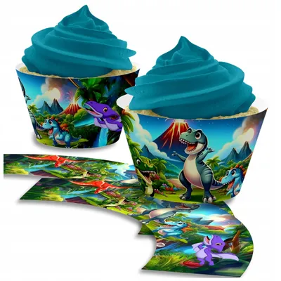 Produktbild von Piniatowe Love Cupcake-Förmchen Geburtstag Dinosaurier 12 Stück