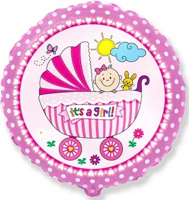 Produktbild von 18" FX-Folienballon - Mädchenkinderwagen, Pink