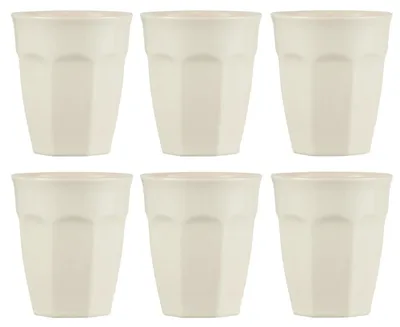 Produktbild von 6er Set Cafe Latte Becher Mynte Butter Cream cremeweiß 200ml Steingut Ib Laursen