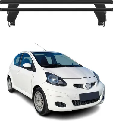 Image de Menabo Barres de toit Transversales pour Toyota Aygo I 2005-2014 Noir ABE 2x