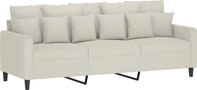 Produktbild von vidaXL 3-Sitzer-Sofa Creme 180 cm Samt