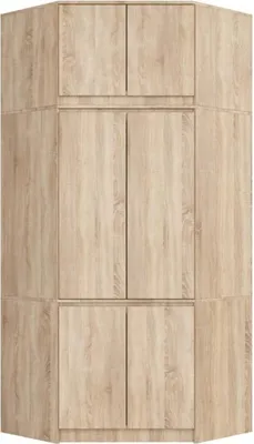 Image de BDW Armoire d'angle de chambre à coucher avec rallonge, 6 portes, chêne Sonoma
