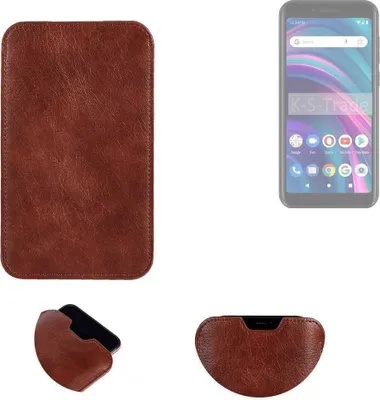 Produktbild von K-S-Trade Schutzhülle Handyhülle kompatibel mit BLU Studio X5 Max Handytasche Kunstleder Sleeve in braun