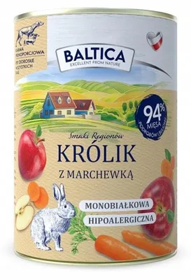 Zdjęcie produktu dla BALTICA SMAKI REGIONÓW Królik z marchewką 400g