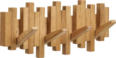 Produktbild von Garderobenleiste >Caltra< in Eiche, Massivholz - 40x18x3cm (BxHxT)