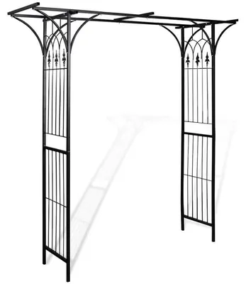 Image de Arche de jardin, métal robuste, design rustique, noir