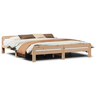Image de vidaXL Lit en bois massif sans matelas 200x200 cm en pin