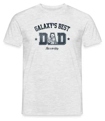 Produktbild von Star Wars: Mandalorian Galaxies Best Dad Motiv Männer T-Shirt, L, Grau meliert