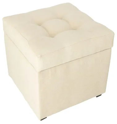 Obrázok produktu pre MG Design, taburetka, béžová, 45x45 cm - s úložným priestorom 50 litrov, nosnosť do 300 kg, tvarovo stabilná, zmontovaná, vhodná do obývačky a predsiene