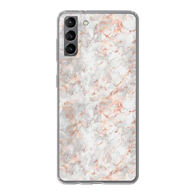 Produktbild von MuchoWow® Handyhülle Schutzhülle Hülle für Samsung Galaxy S21 Plus Roségold - Marmor - Weiß - Gemustert Silikon Softcase Handy Hülle - Handy-Tasche