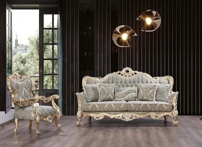 Produktbild von Sofagarnitur 3 + Sessel Grau Chesterfield JVmoebel
