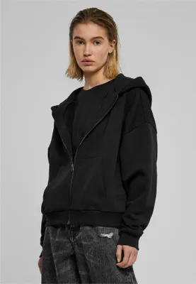 Produktbild von Urban Classics TB6131 | Ladies Boxy Zip Hoody Damen Kapuzenjacke - Farbe: Black - Größe: 4XL