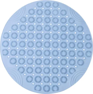 Produktbild von 1 Stück Badematte, rutschfeste Duschmatte, Duschwanneneinsatz mit Saugnapf und Abflussloch, Komfort-Massage-Duschmatte 55 x 55 cm – grau