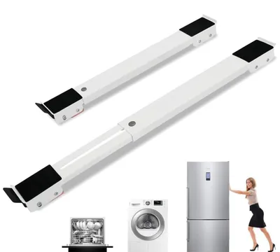 Produktbild von Waschmaschinen Sockel Untergestell mit Rollen & Bremse | 45-72 cm | 300 kg Traglast | Weiß