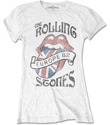 Produktbild von The Rolling Stones Europe 82 White L Damen T-Shirt