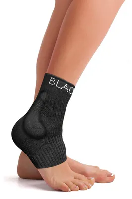 Produktbild von BLACKROX ANANKLE Sprunggelenkbandage Silikon – Fußgelenkstütze (Schwarz / M)