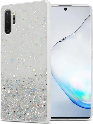 Immagine prodotto di Cadorabo cover per Samsung Galaxy NOTE 10 PLUS cover protettiva in custodia trasparente per telefono cellulare TPU case glitter cover case