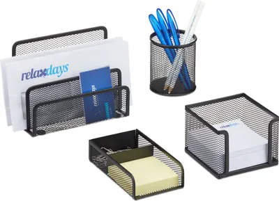 Image de relaxdays Kit d'organisation de bureau 4 pièces