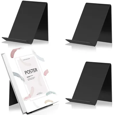Immagine prodotto di Omgoods - Set di 3 supporti per libri in acrilico, dimensioni 13x10x11,5 cm